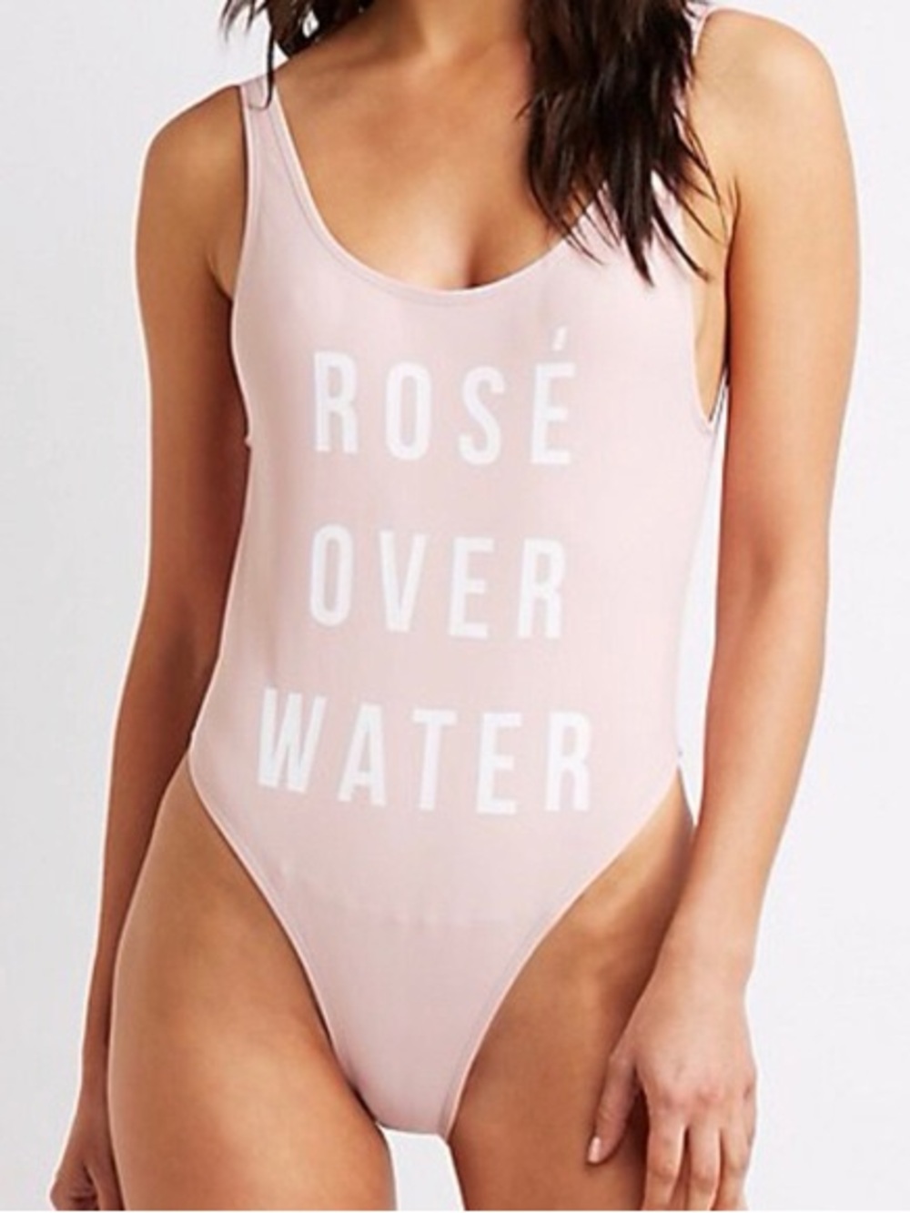Hot Kiss Sleeveless One-Piece Swimsuit pastel Pink Rose Over Water